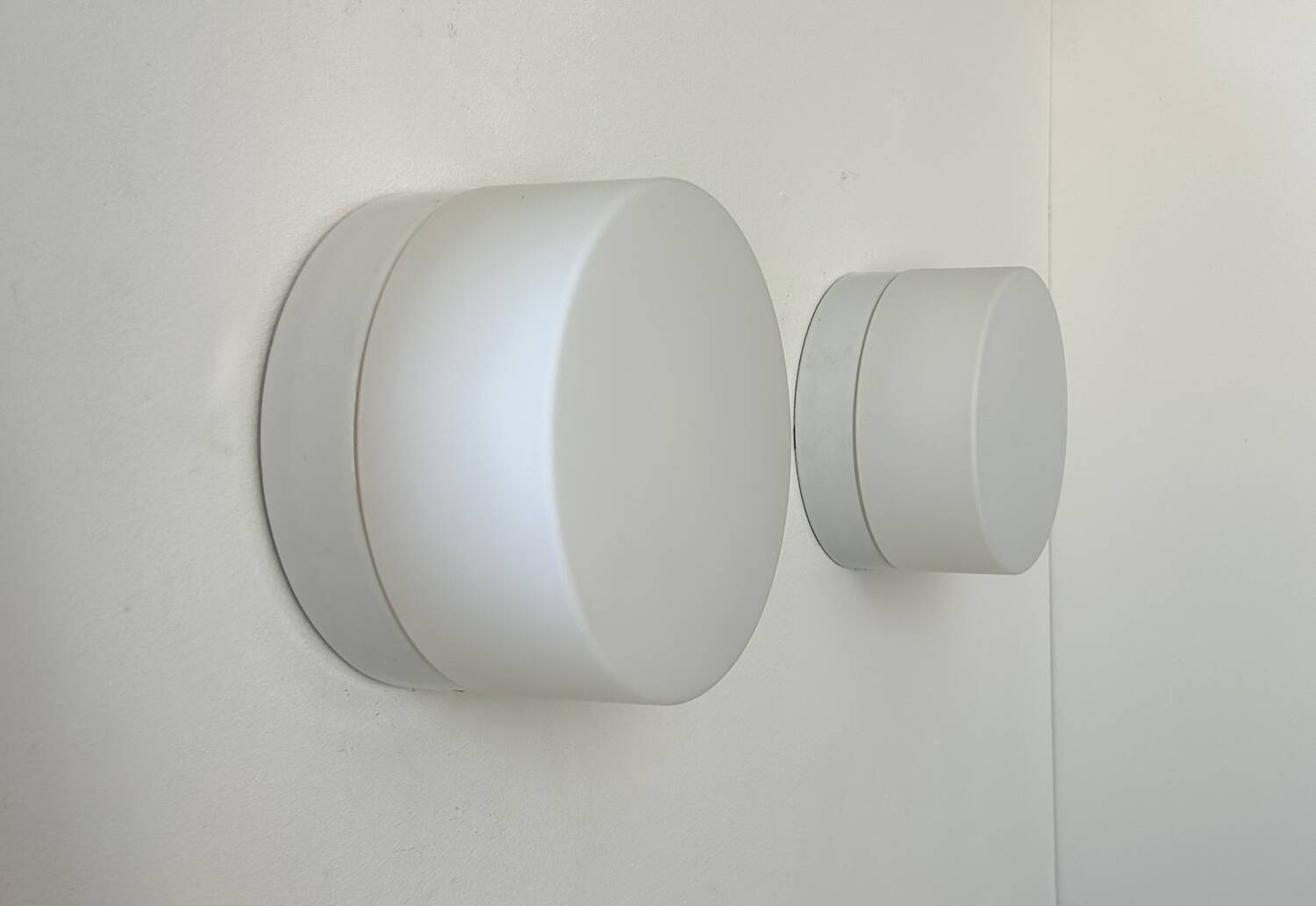 Pair of vintage porcelain and opaline wall lights, France 1970