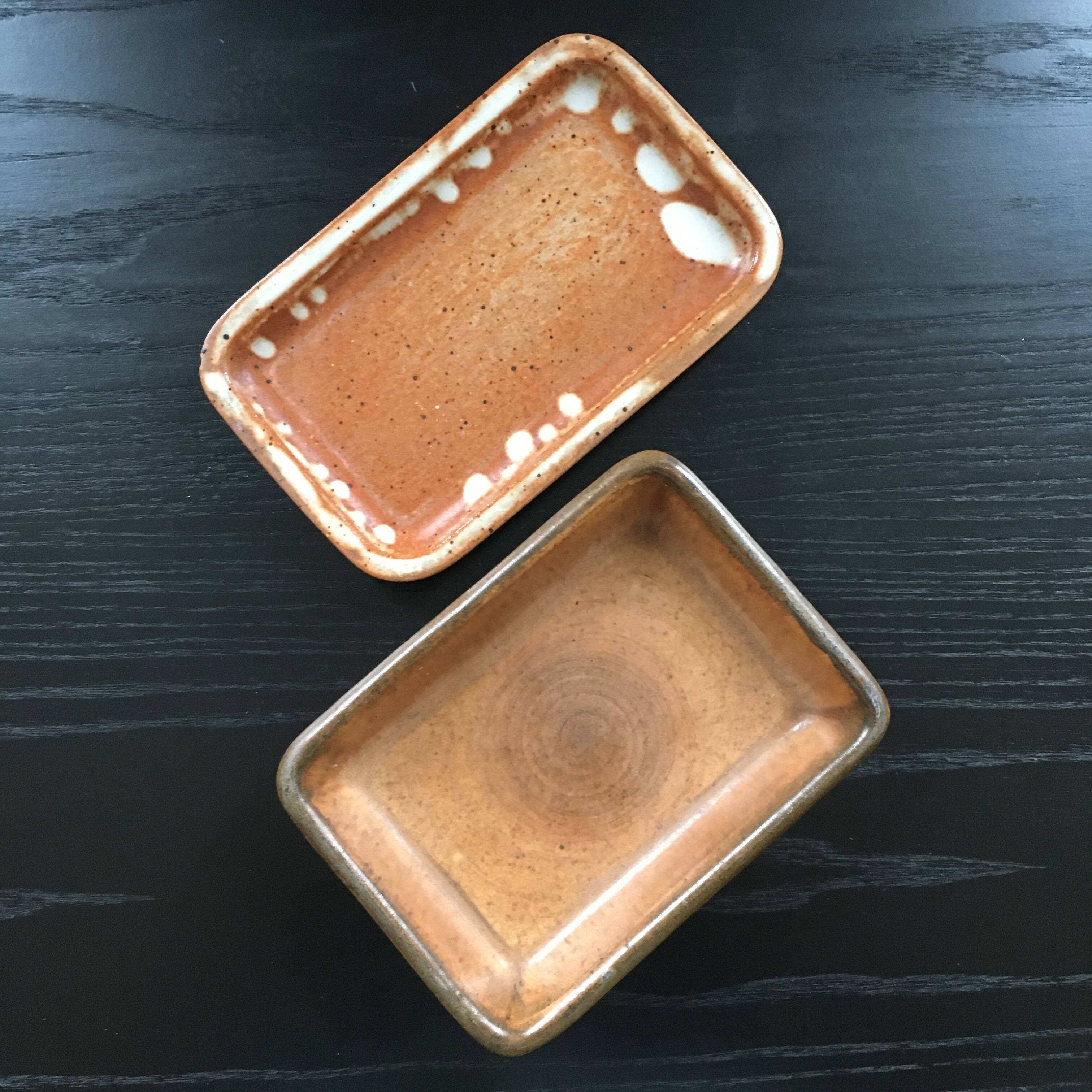 Set of 2 antique butter dishes