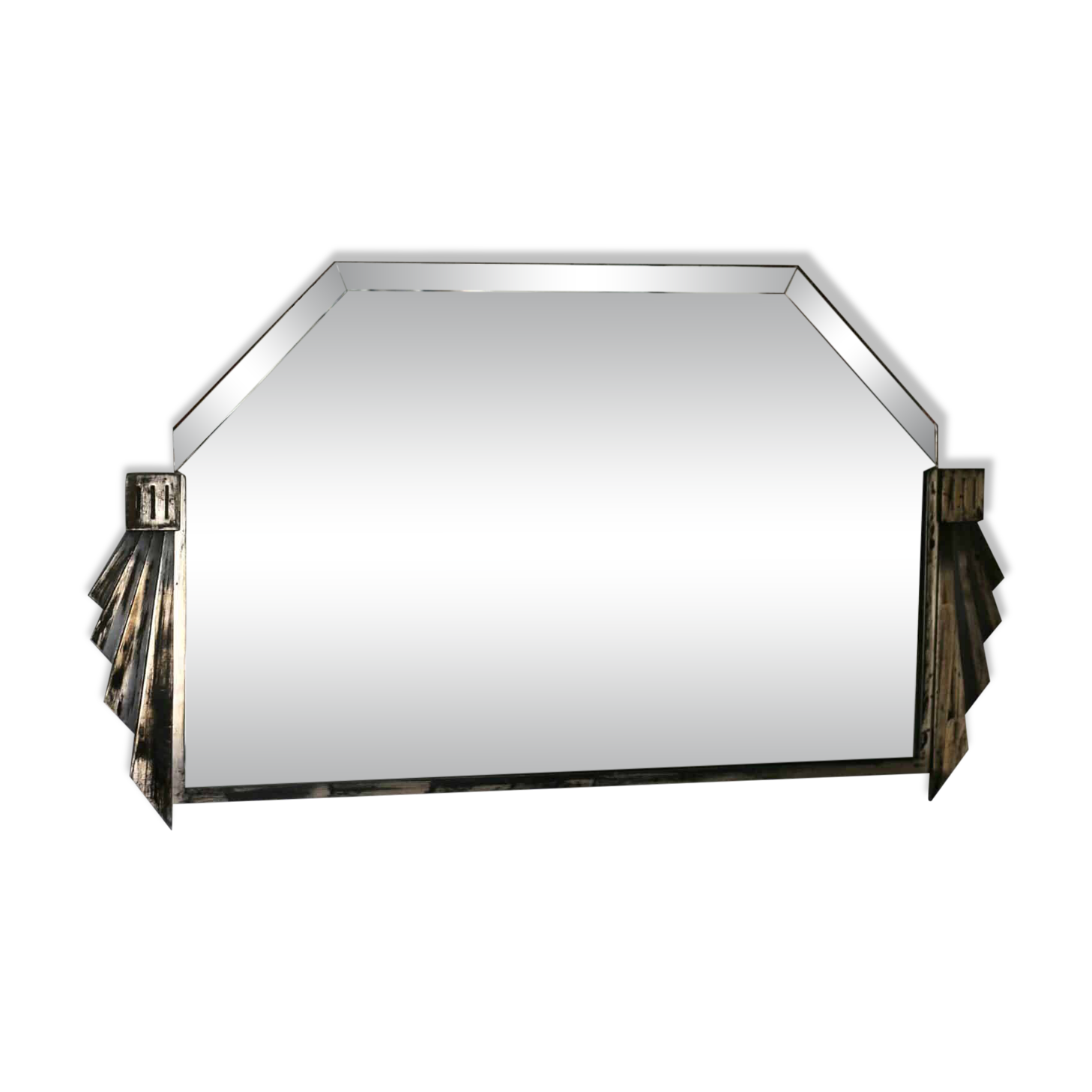 Bevelled mirror from the Art Deco period and style, 1930-40.