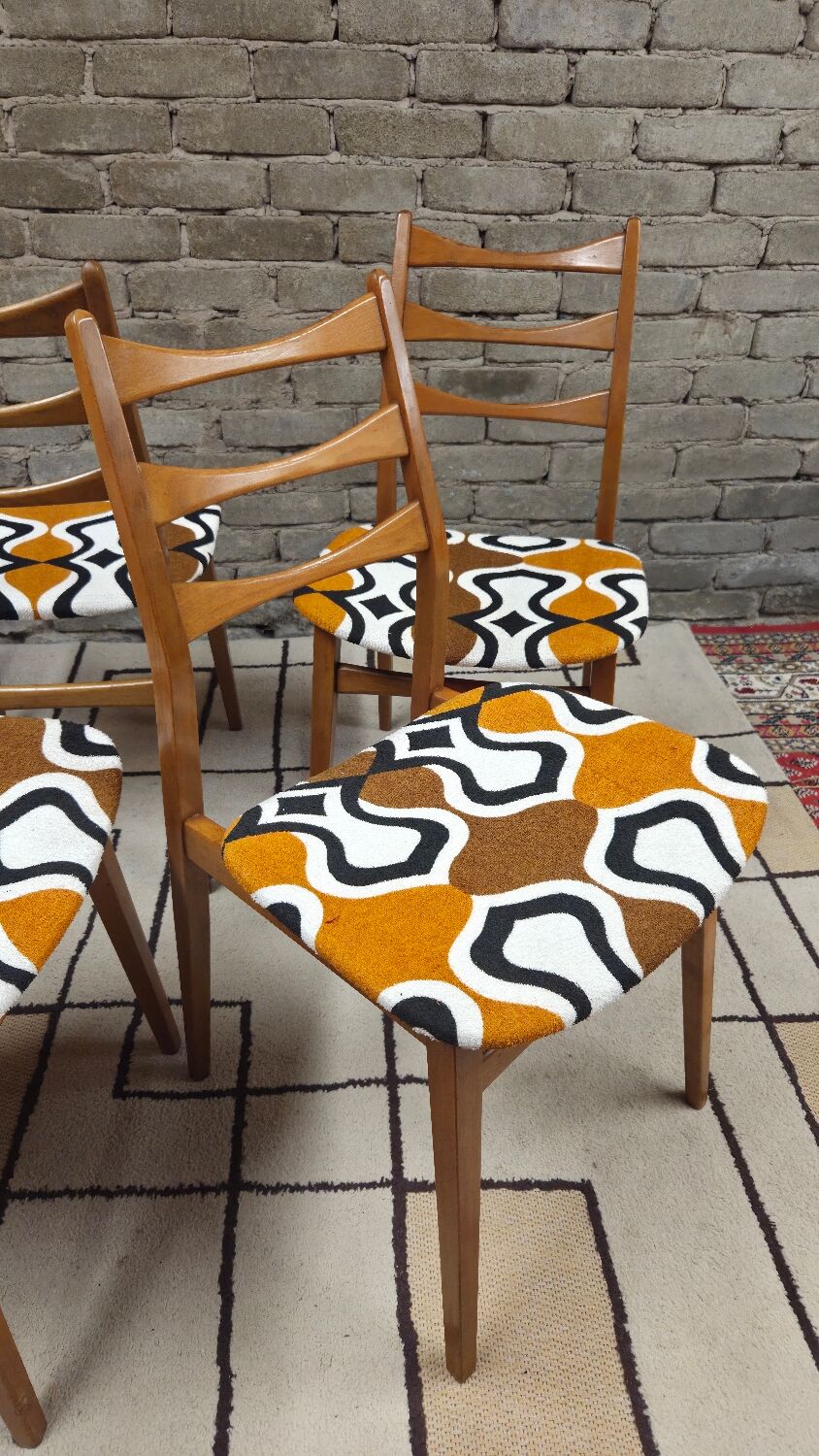 Set of 6 vintage Scandinavian chairs Bähre Mignon furniture 1960
