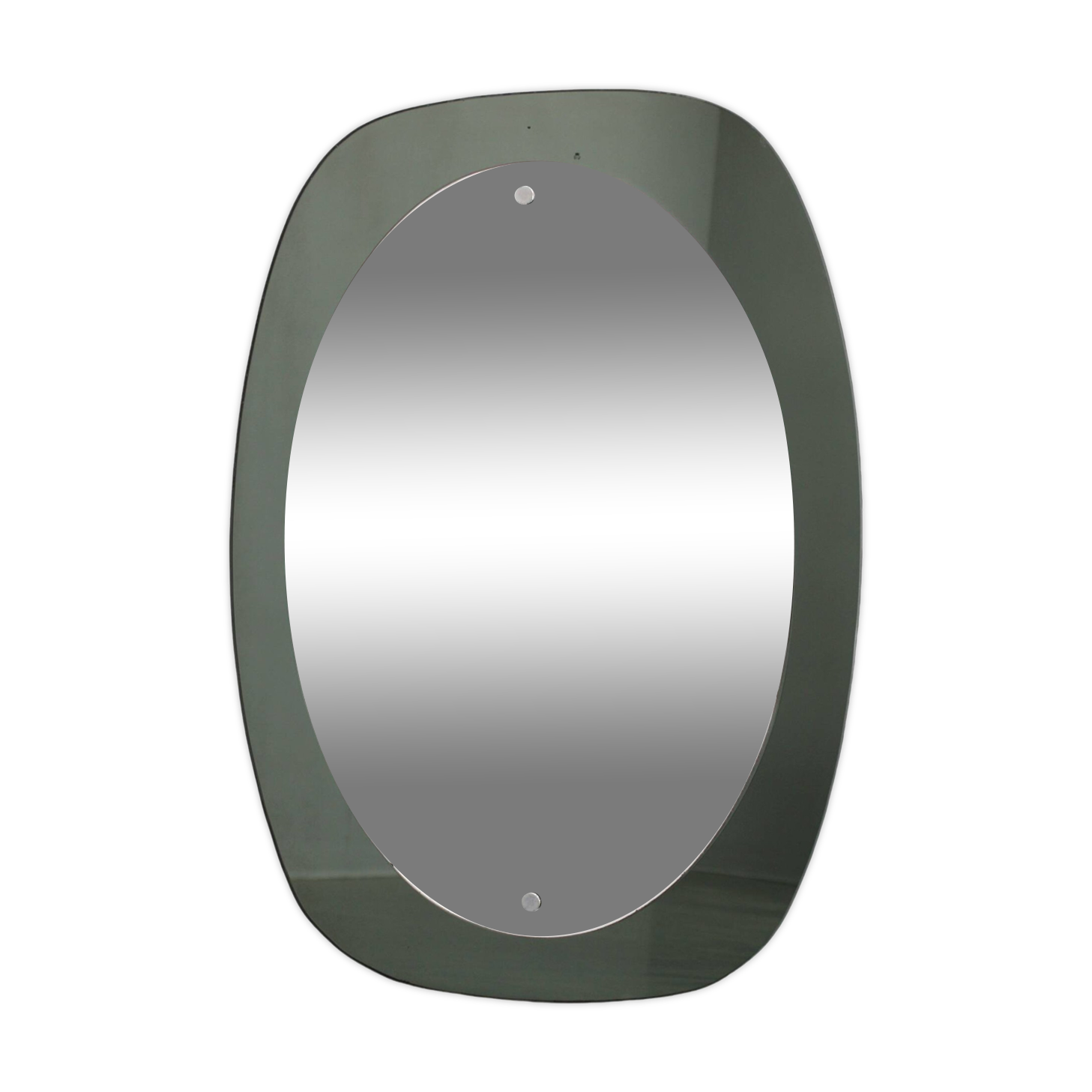 1980s Oval Italian Mirror
