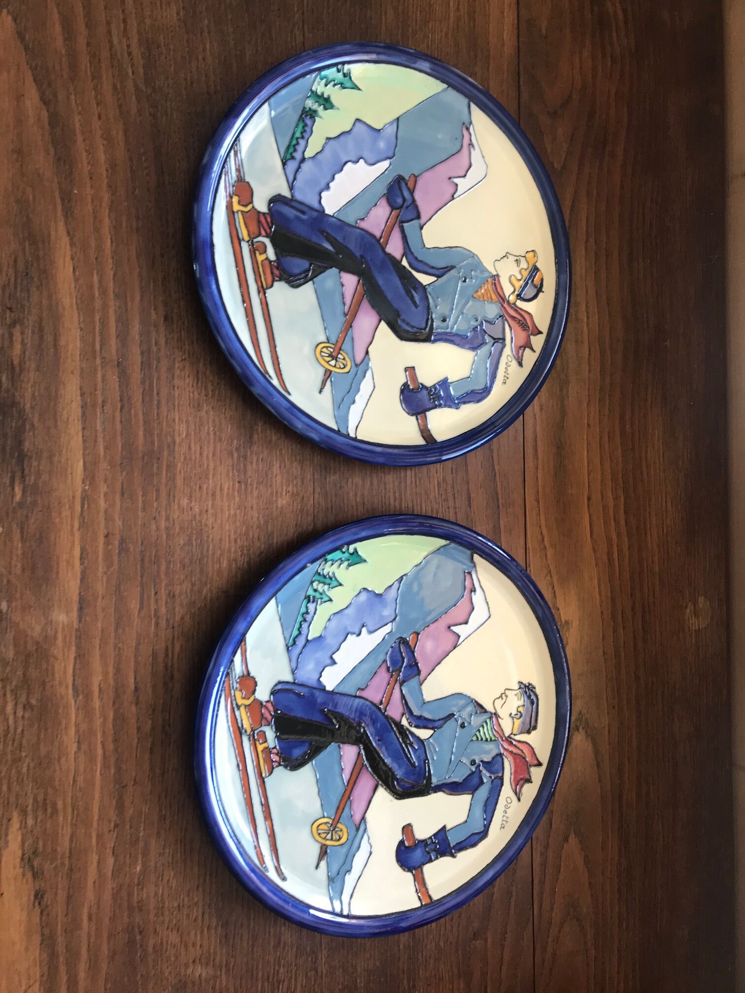 Pair of plates HB Quimper Odetta