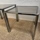 Set of 3 vintage nesting tables – Chrome metal & smoked glass