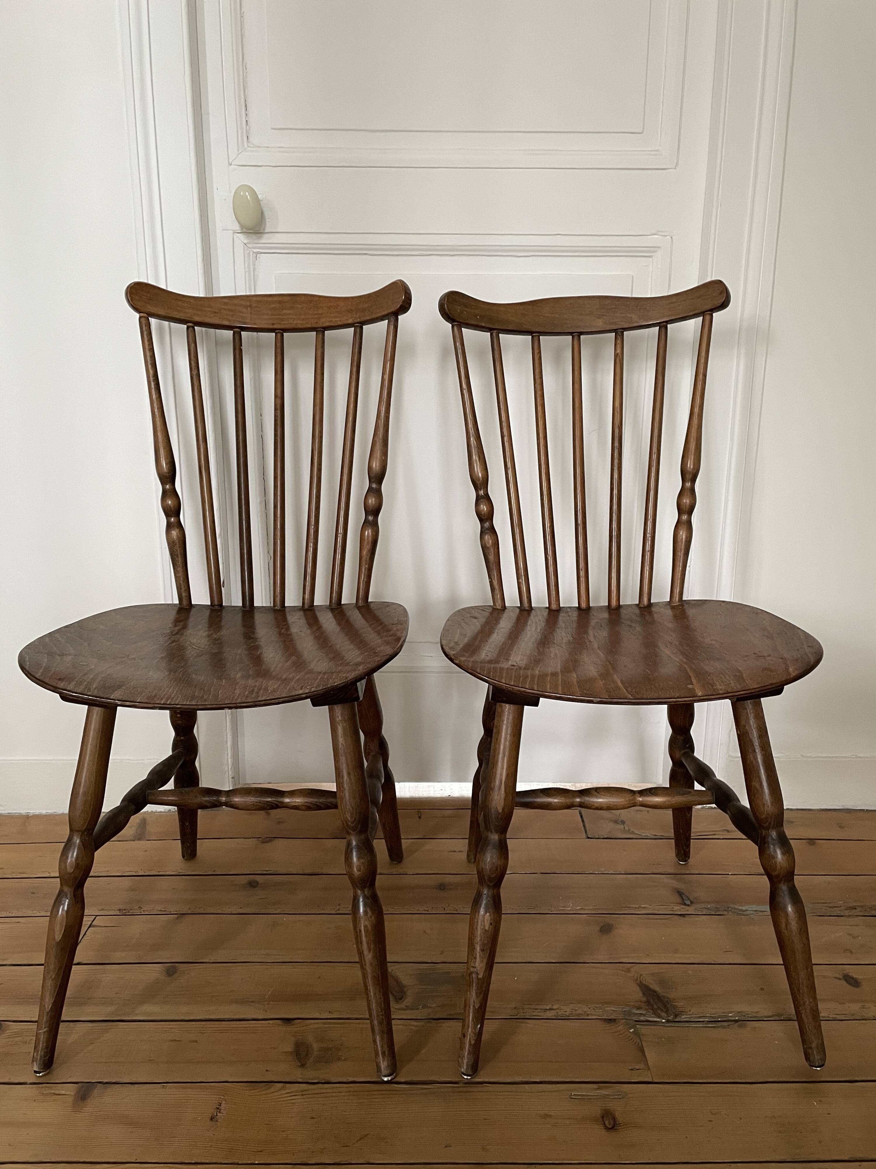 Set of 2 vintage Baumann Tacoma bistro chairs, circa 1960