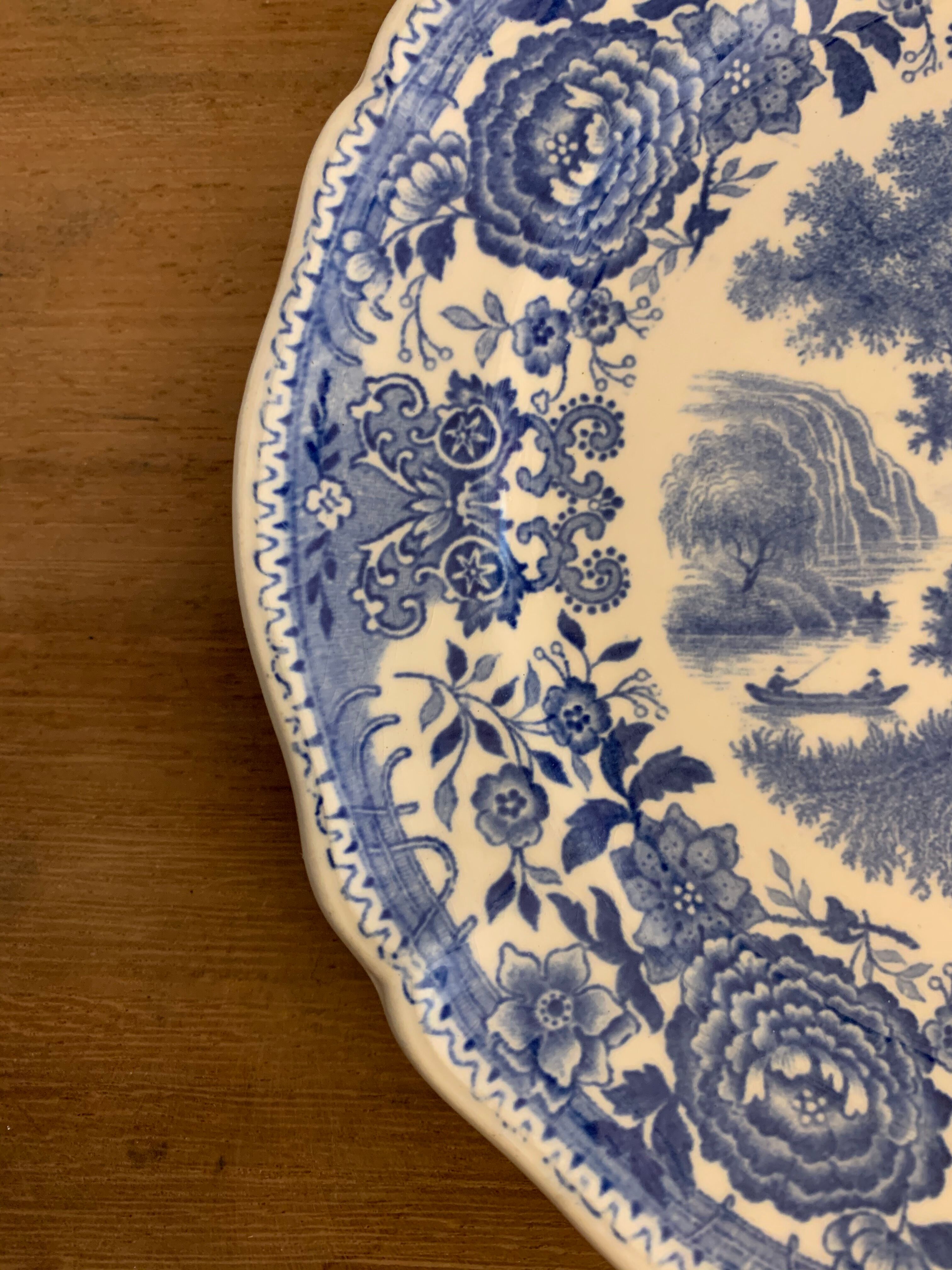 10 old blue earthenware dessert plates Burgenland Villeroy and Boch 1950