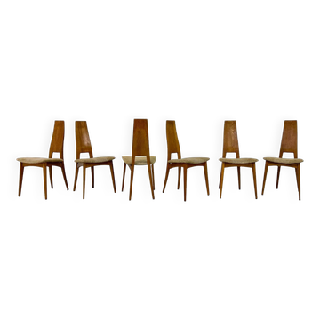 Mid-Century Modern Set of 6 Dining Chairs, Germany, 1980s
