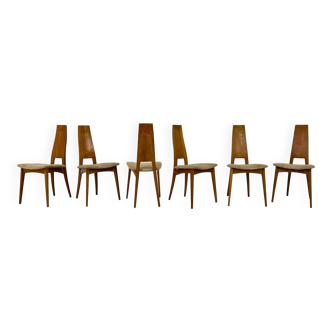 Ensemble de 6 chaises de salle à manger modernes du milieu du siècle, Allemagne, 1980
