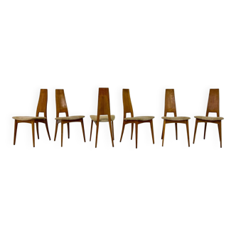 Mid-Century Modern Set of 6 Dining Chairs, Germany, 1980s