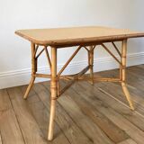 Rattan and bamboo coffee table 60s