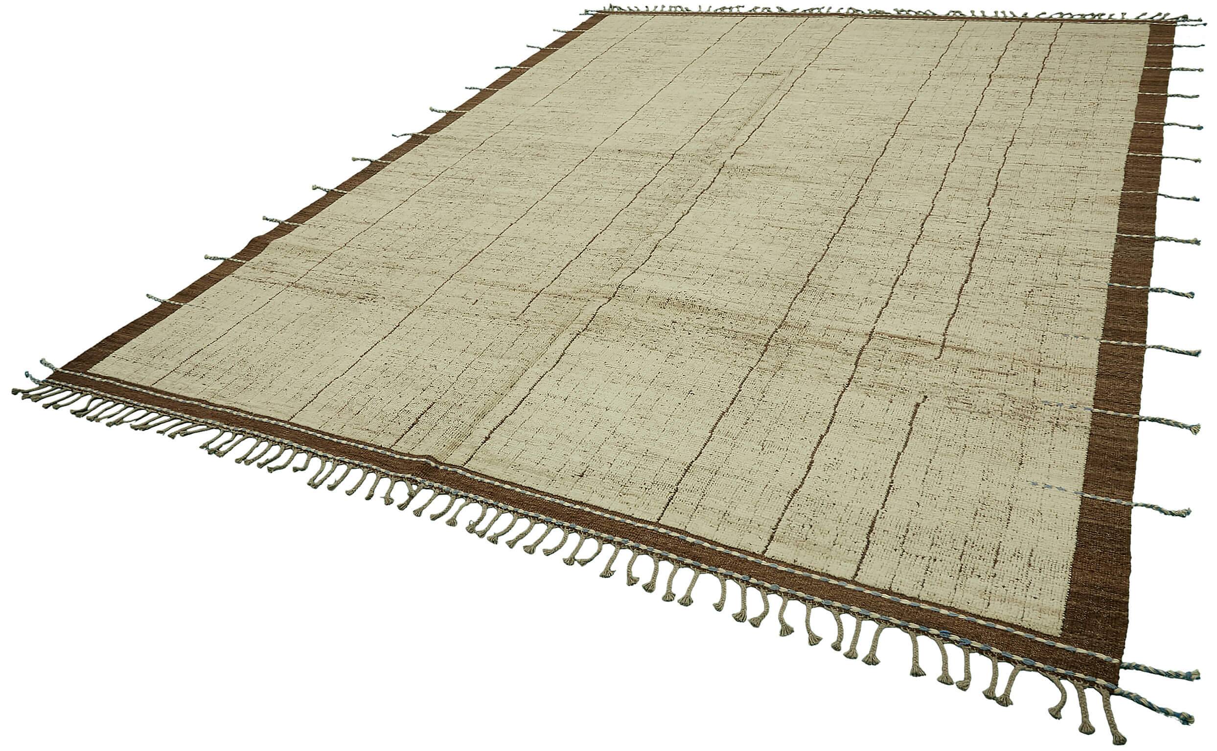 Handmade Turkish One of a Kind 290 cm x 362 cm Beige Wool Carpet