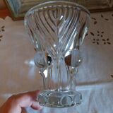 Small art deco vase in molded tempered glass