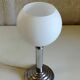 Bauhaus table lamp in metal and opaline globe - 1930s/40s