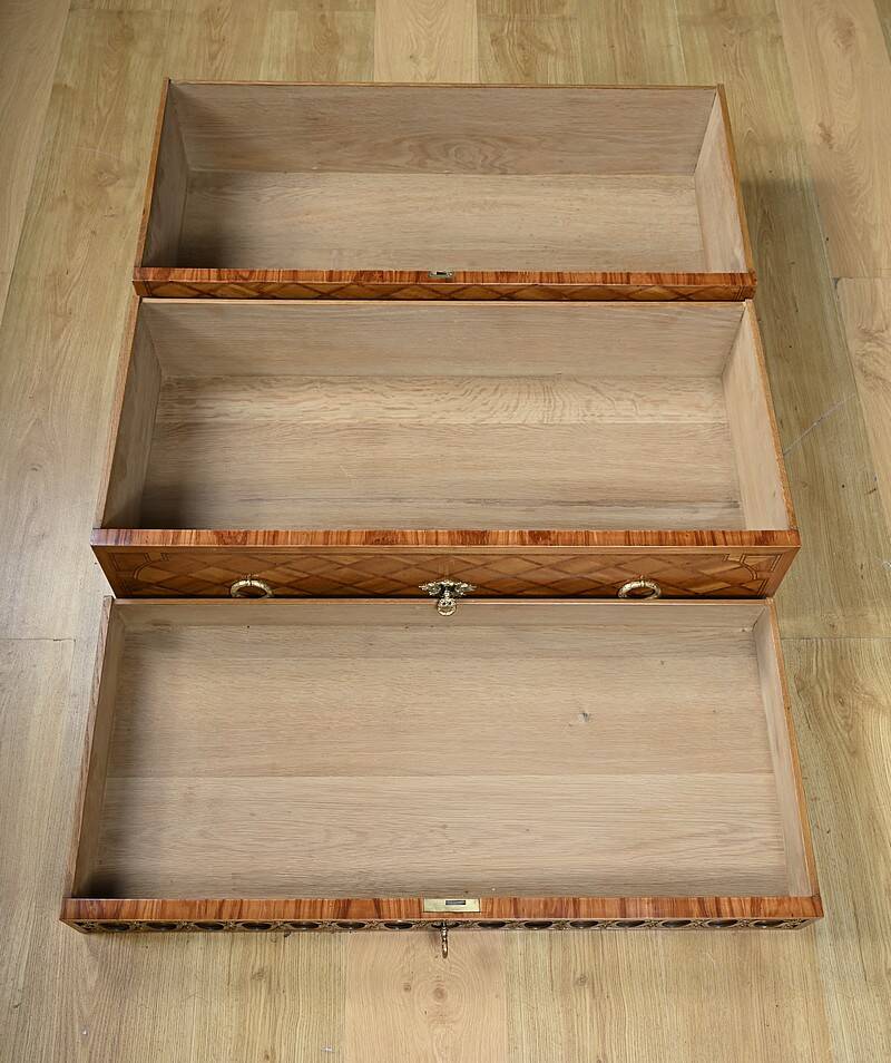 Marquetry commode, Louis XV-Louis XVI Transition style – Early