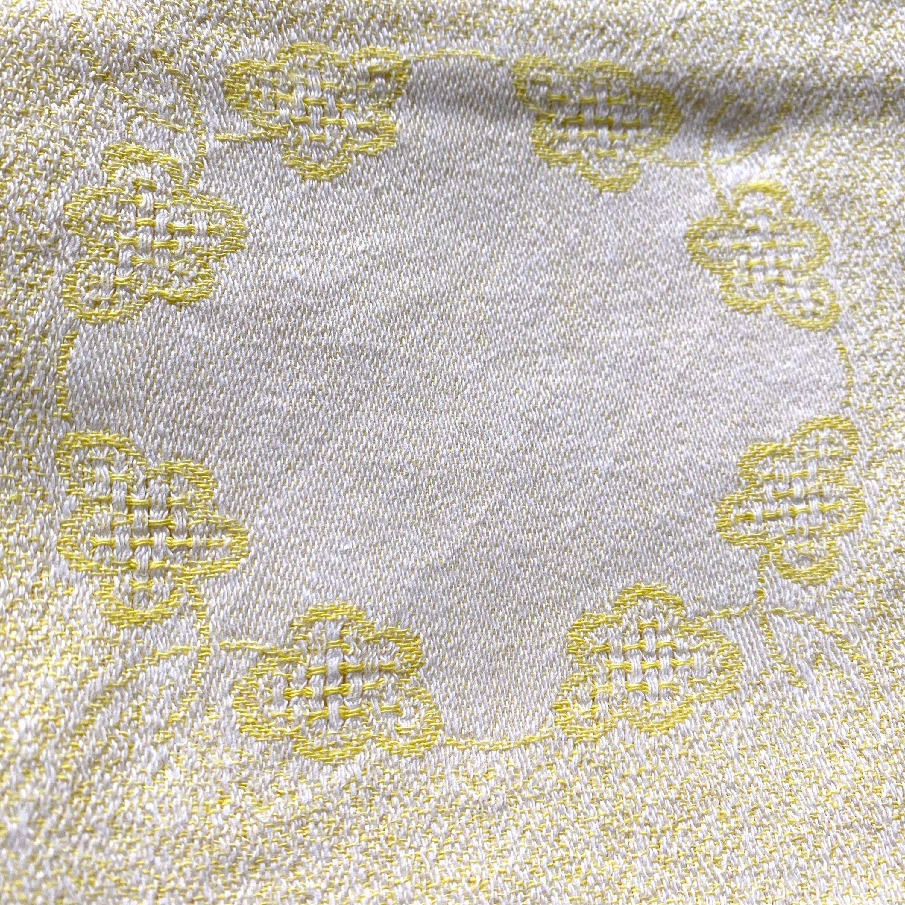 Serviettes de table vintage jaune et blanc