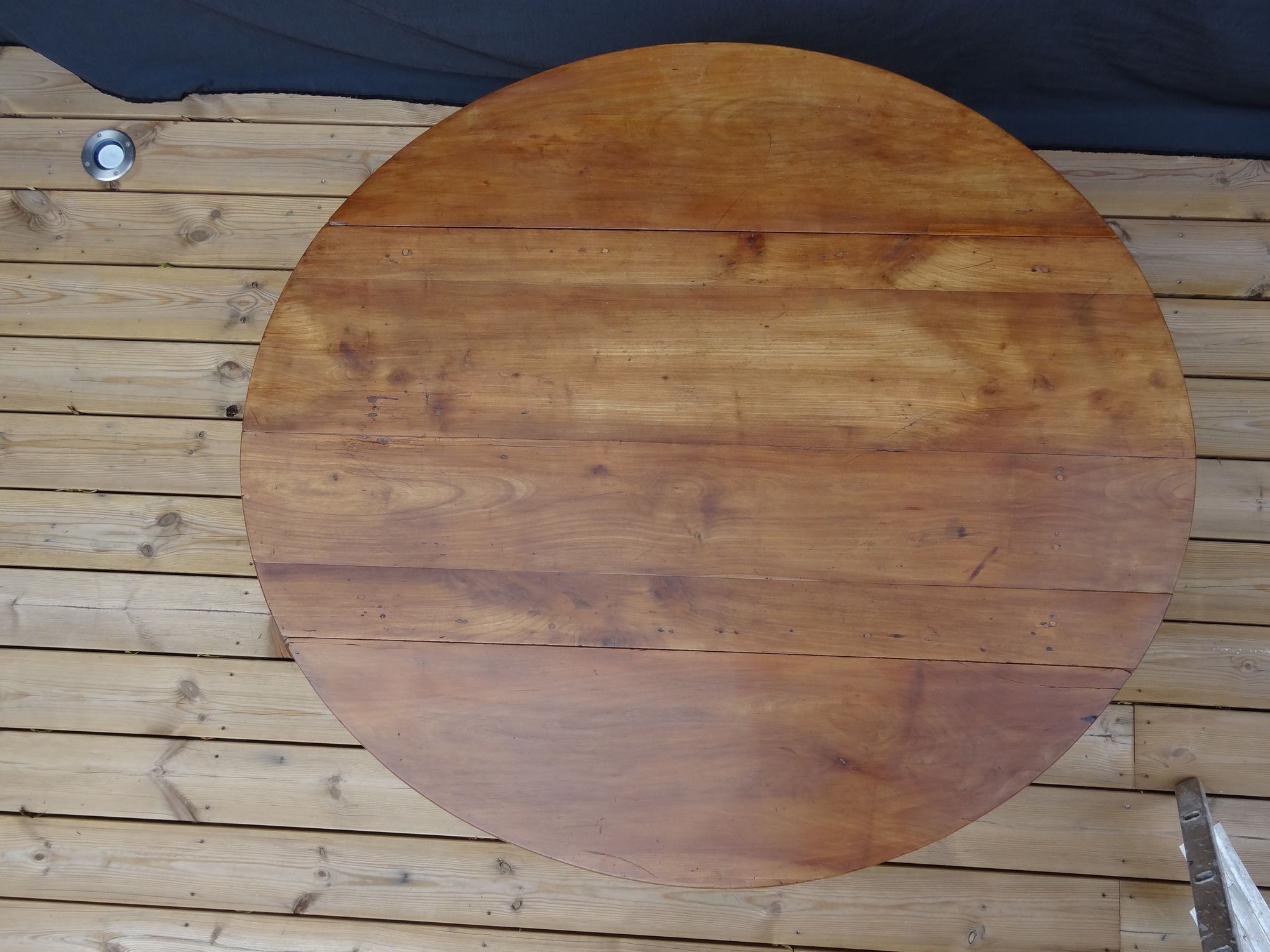 Louis Philippe oval table with flaps, cherry wood Ø120-108 x 74 cm