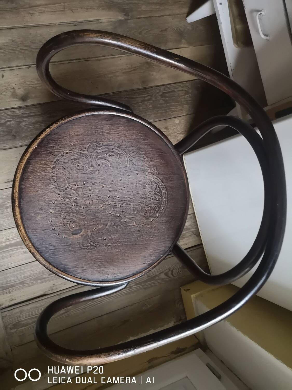 Curved wooden office armchair, Konh edition in Austria