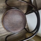 Curved wooden office armchair, Konh edition in Austria