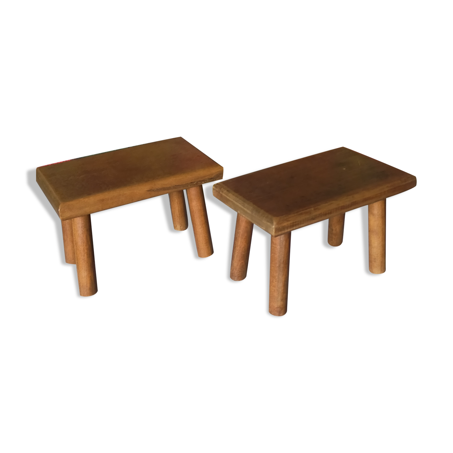 Pair of vintage oak footrests