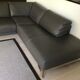 Grey leather corner sofa Roche Bobois, removable.