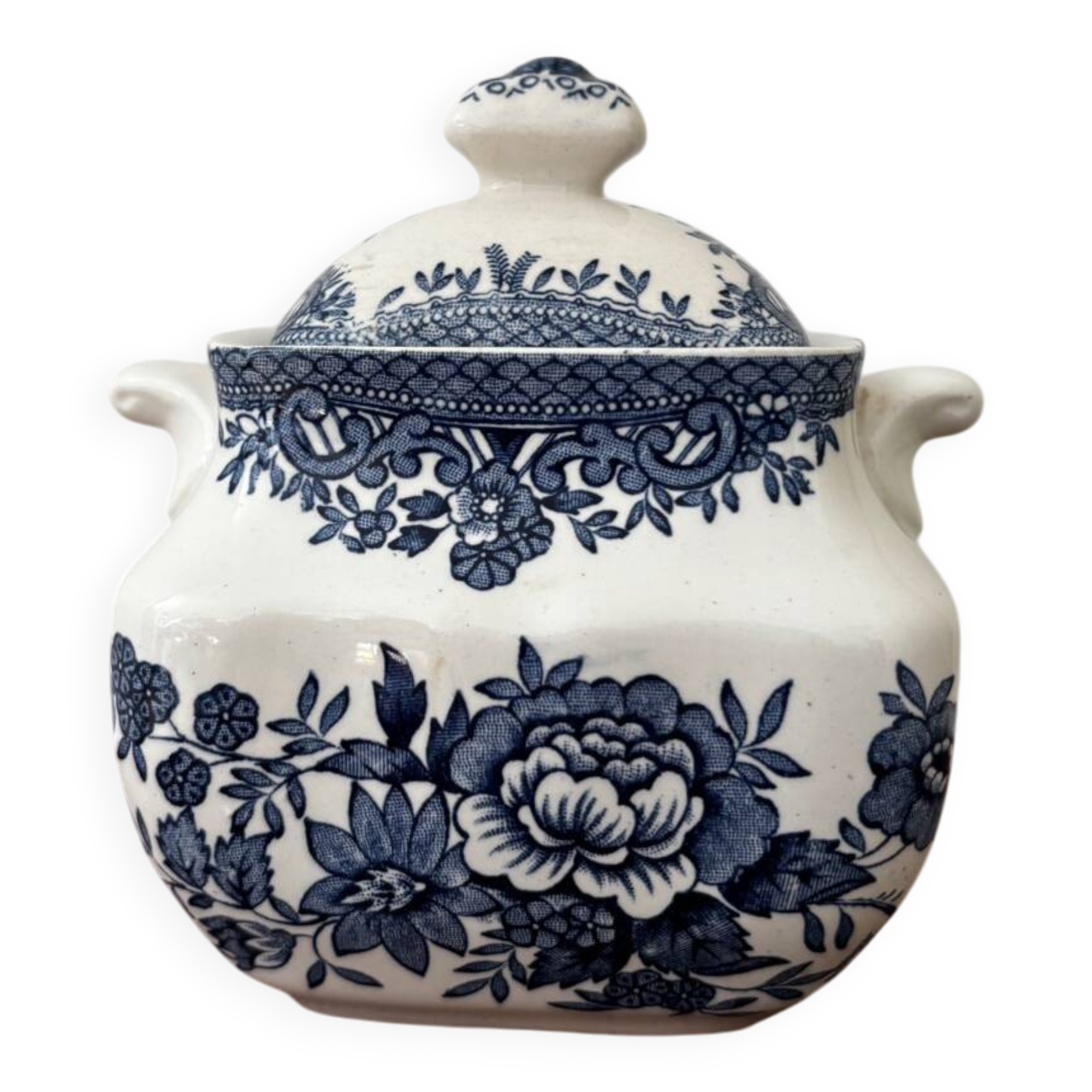 Sugar bowl in English porcelain Enoch Wedgwood Asiatic Pheasants