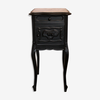 Black Louis XV patina bedside table