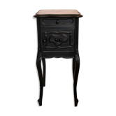 Table de chevet Louis XV patinée noire