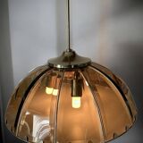 Vintage chandelier with glass dome and vintage gold metal