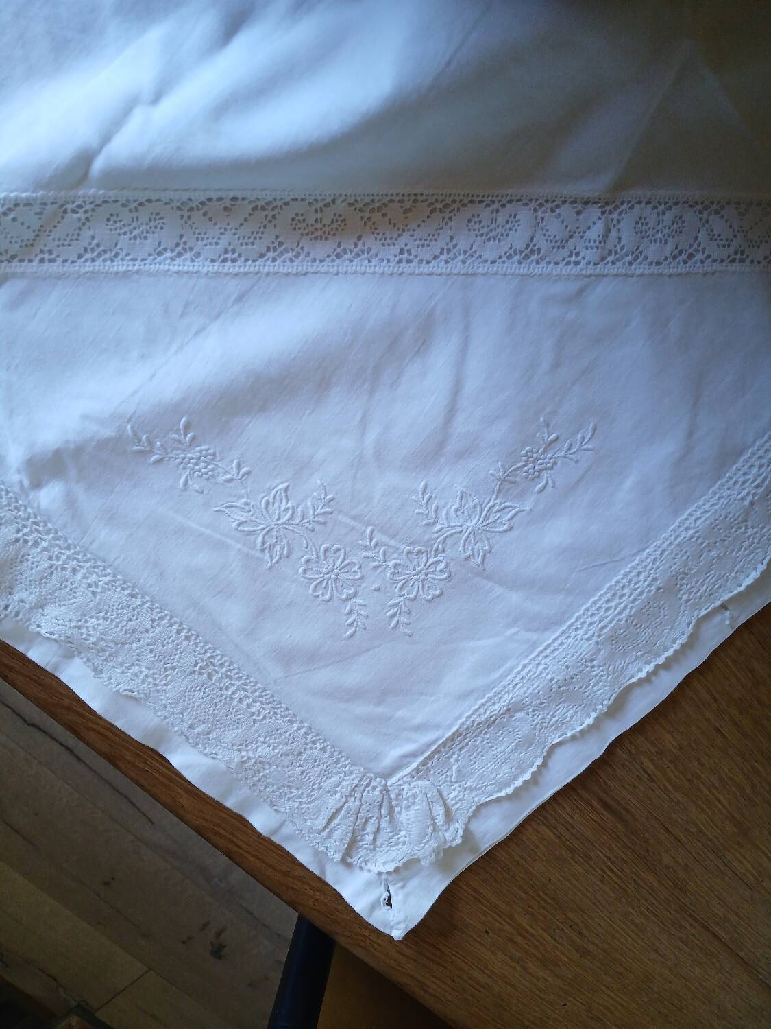 Antique embroidered duvet cover