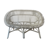 White bench into rattan