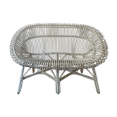 White bench into rattan