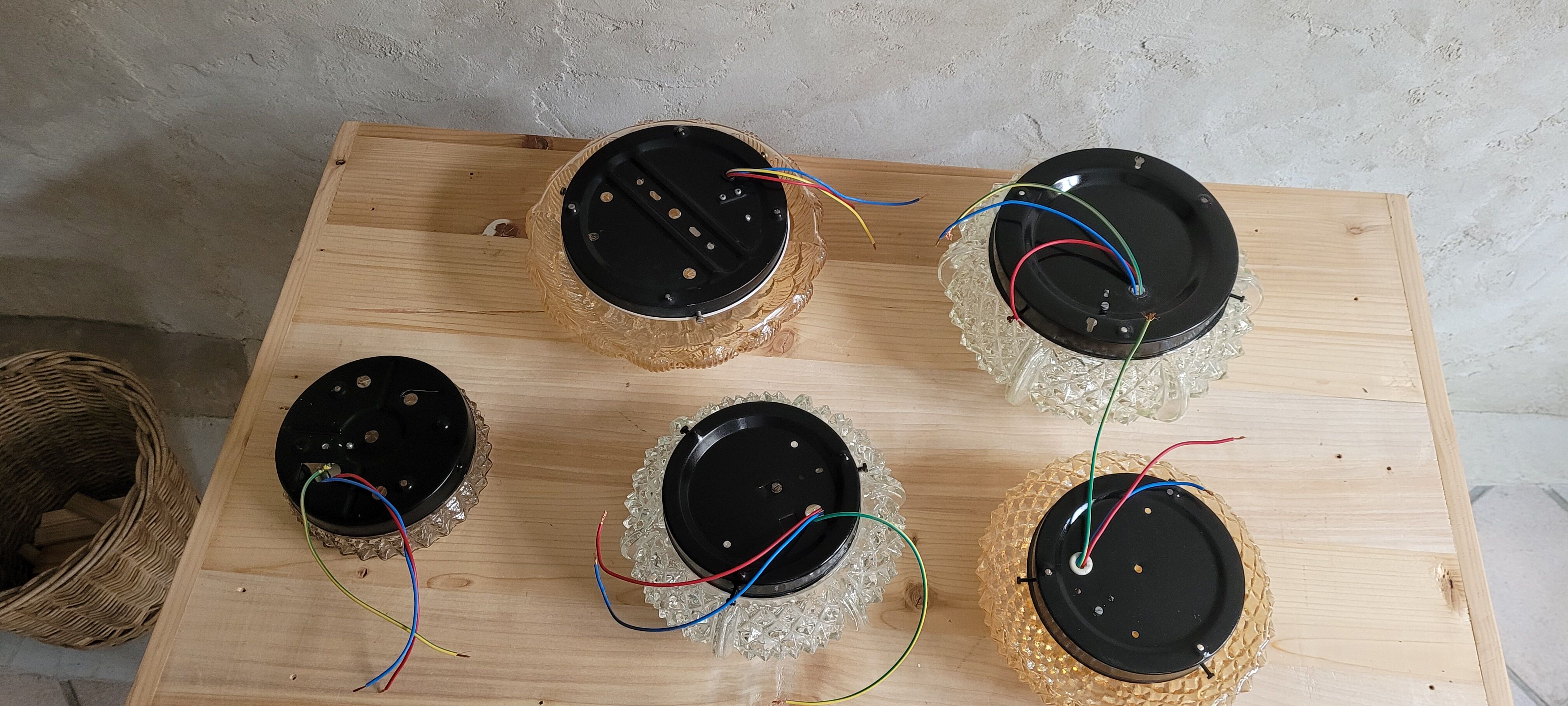 Set of 5 vintage ceiling lights