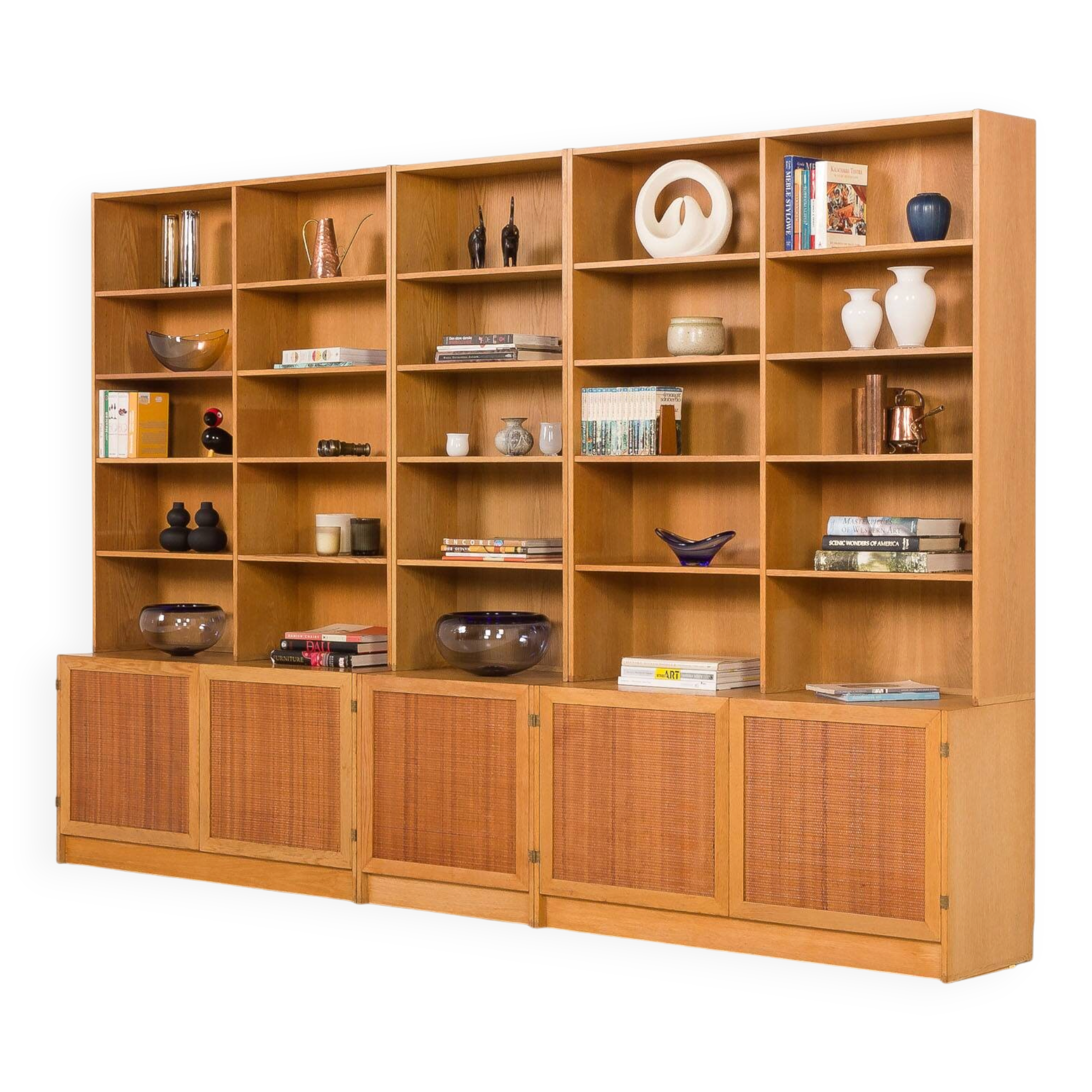 Scandinavian mid-century extra large oak bookcase by Nordiska Kompaniet, Sweden, 1964