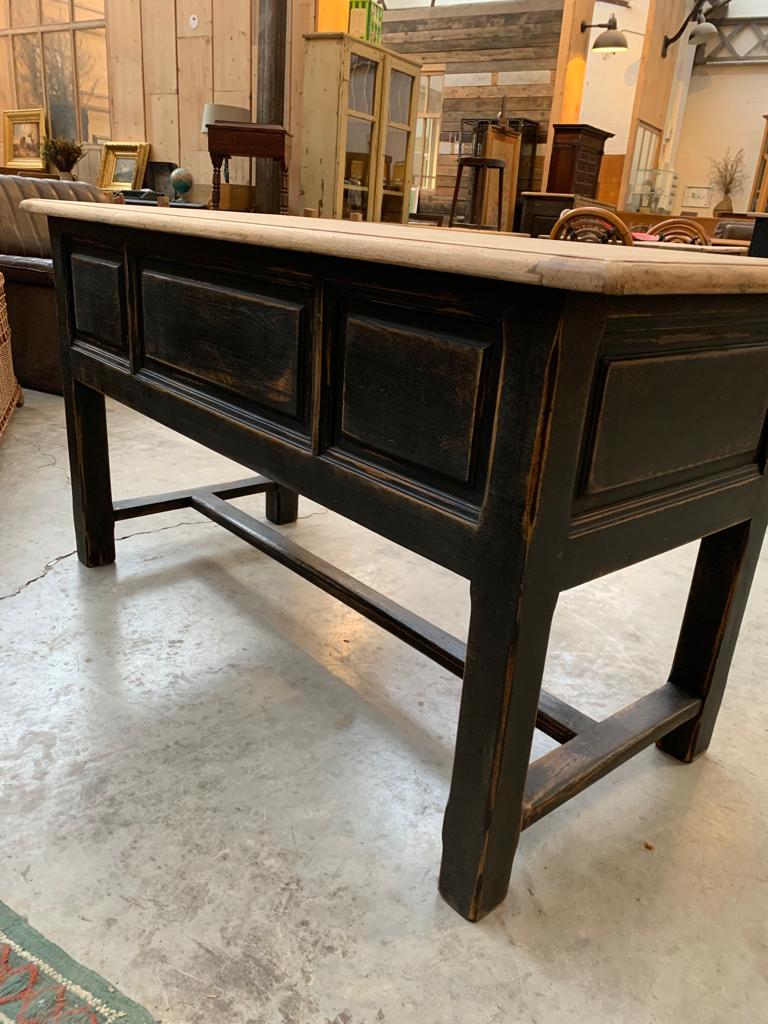 Black patina oak desk