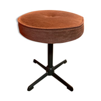 Tabouret bas piétement métal vintage