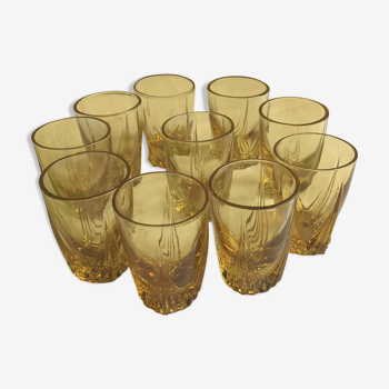 Set of 10 old liqueur glasses