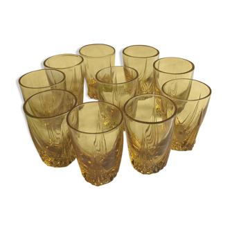 Set of 10 old liqueur glasses