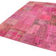 Handwoven turkish contemporary 208 cm x 314 cm pink patchwork carpet