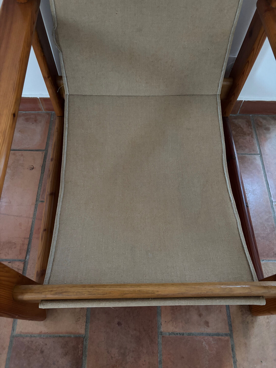 Fauteuil en Pin dans le goût d'Afra et Tobia Scarpa, 1970s