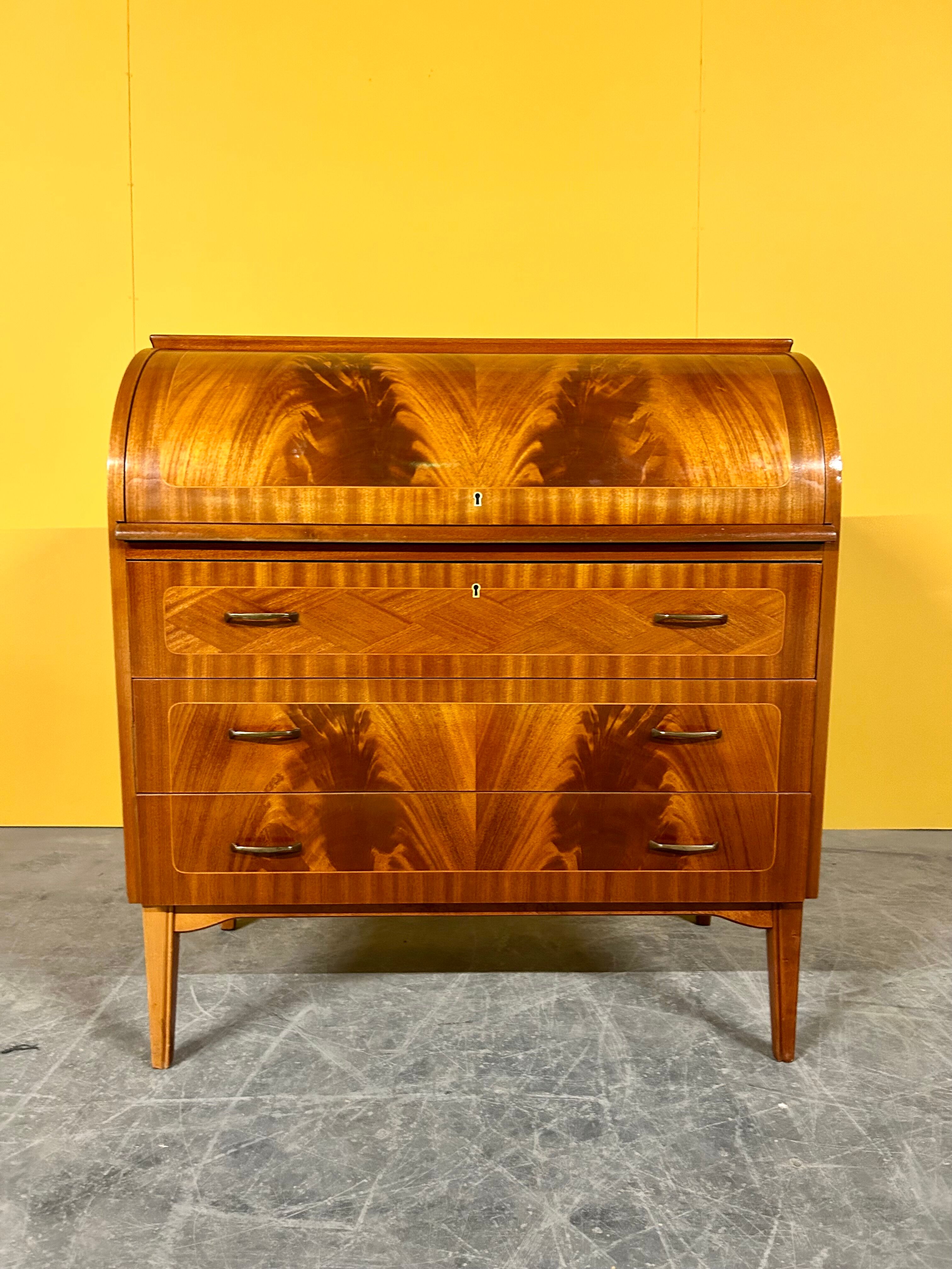 Swedish vintage roll-top desk by Egon Ostergaard, 1960s