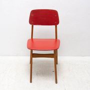 Mid-century colour chair, vintage wooden accent seating, 1960s
