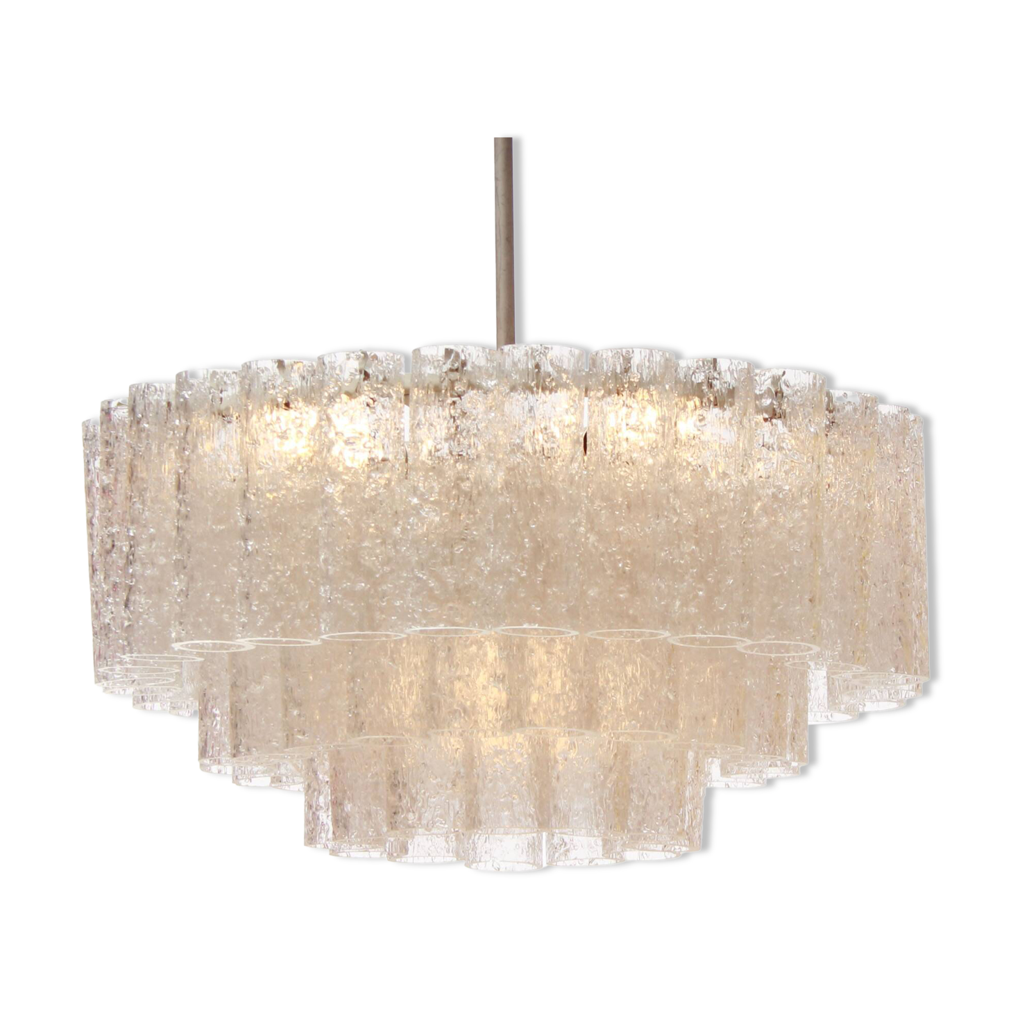 German 1960s chandelier with 60 cristall glass tubes