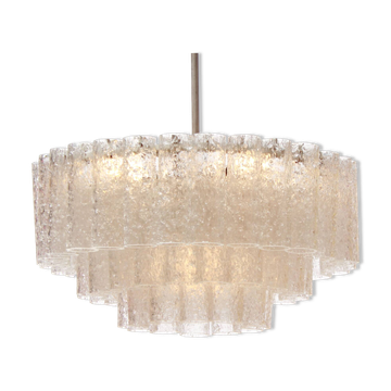 German 1960s chandelier with 60 cristall glass tubes