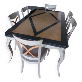 Crozatier dining table with 6 chairs