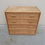 Commode osier et rotin