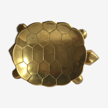 Turtle shaped brass trinket bowl