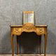 Louis XV style dressing table in "kidney" shape in rosewood decorated with marquetry flowers