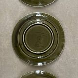 5 Lunéville Moss Green dessert plates.