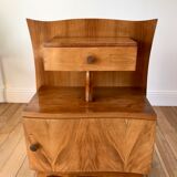 Bedside table in beech wood art deco 30s