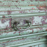 Green French antique cabinet