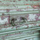 Green French antique cabinet